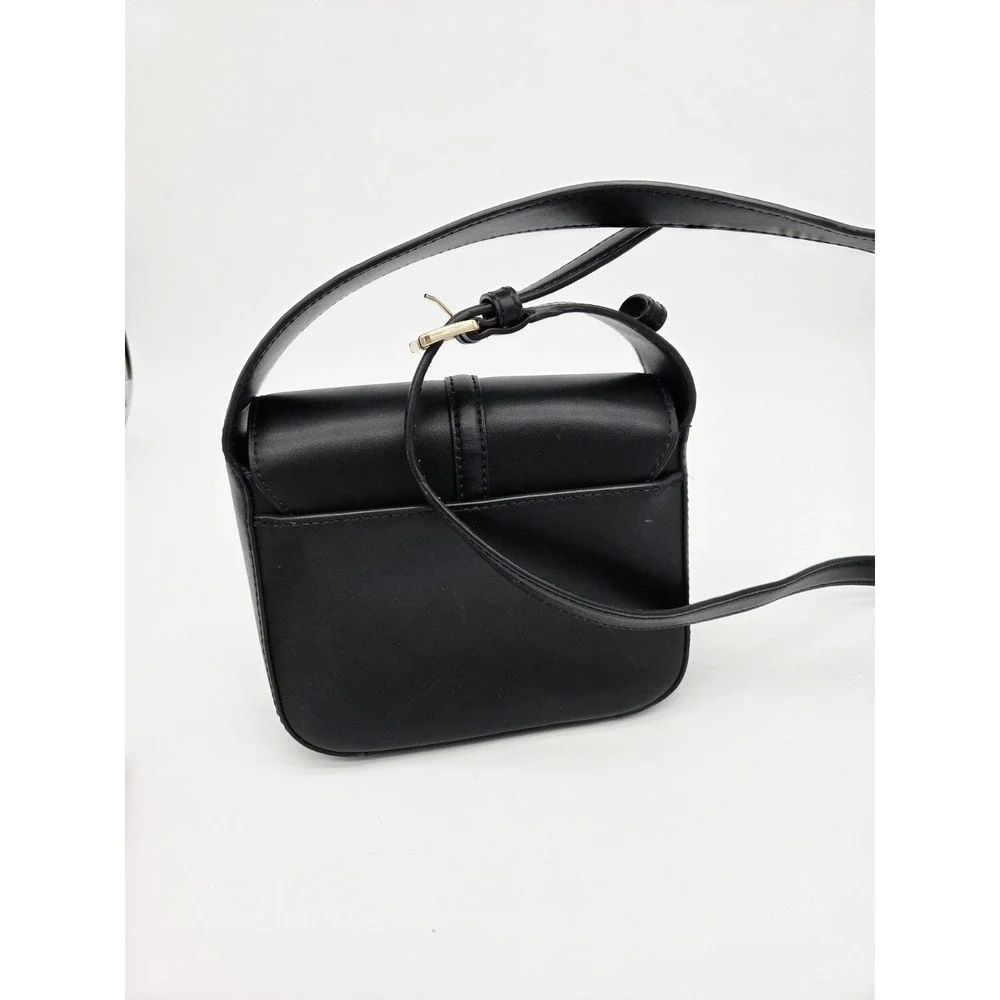 Michael Kors Lyra Small Flap Crossbody‎ MK Key Lock Bag Black Leather